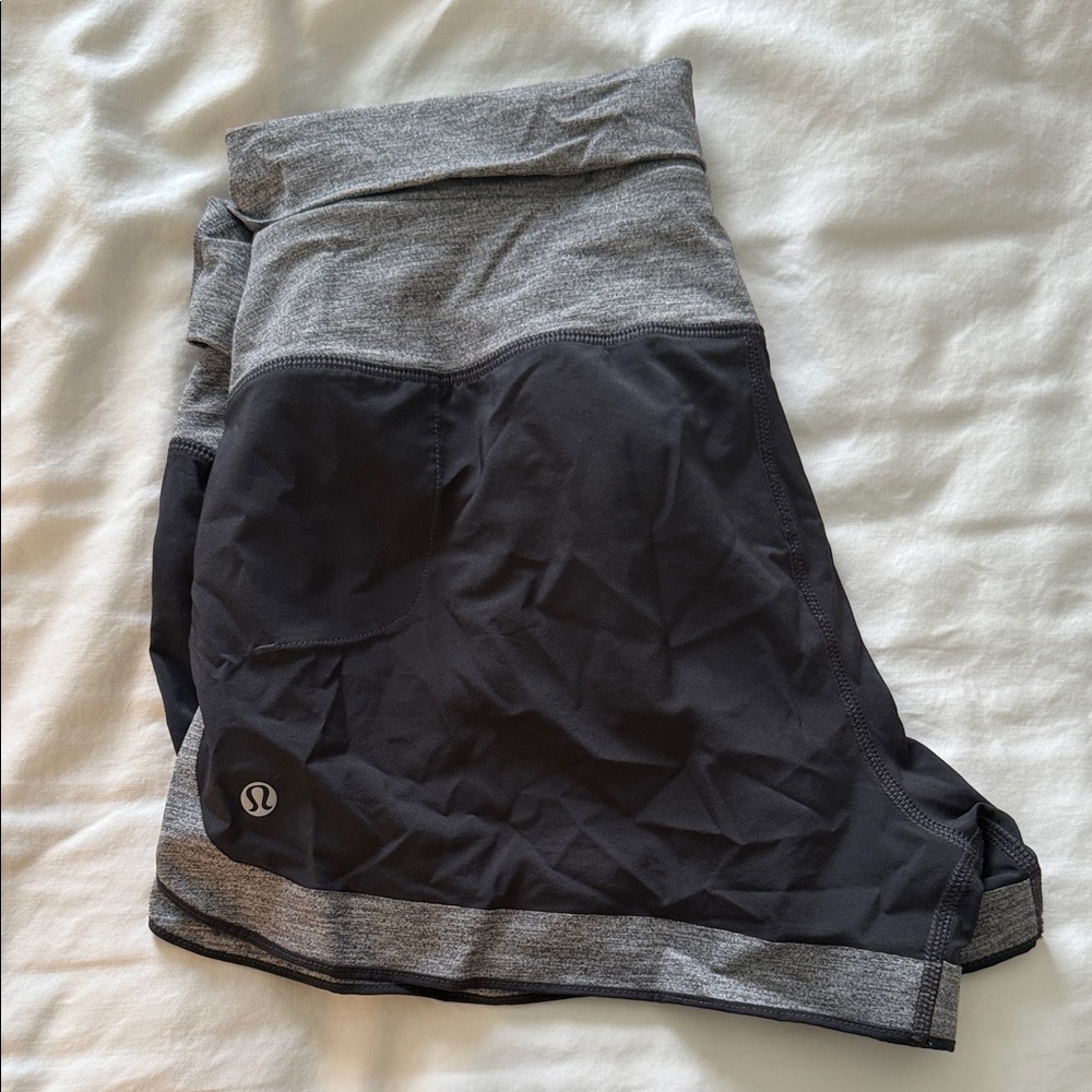 lululemon athletica Women’s Black and Gray Athletic Shorts